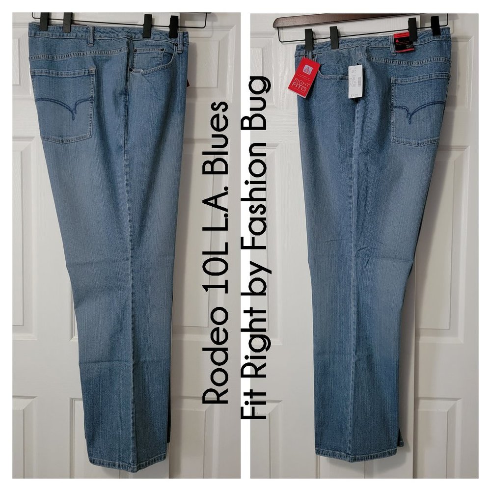 Rodeo 10L L.A. Blues Fit Right Plus Size Women's Stretch Denim M Sandblast Jeans